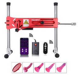 Hismith Passionate Red Sex Machine Bundle con 4 Fantasy Dildo