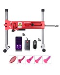 Hismith Passionate Red Sex Machine Bundle med 4 Fantasy Dildoer