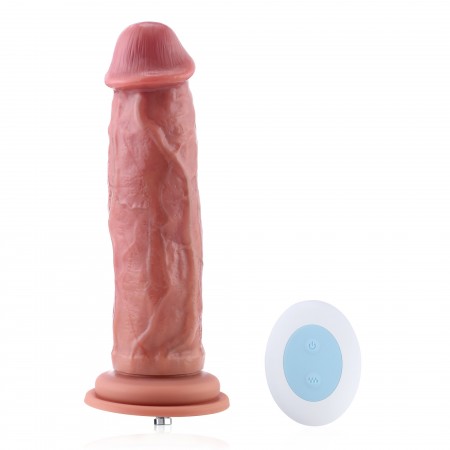 Hismith 9.1" Silikondildo, 8.35" einschiebbare Länge, Vibrations- und Rotationsfunktion mit KlicLok System, Größe M