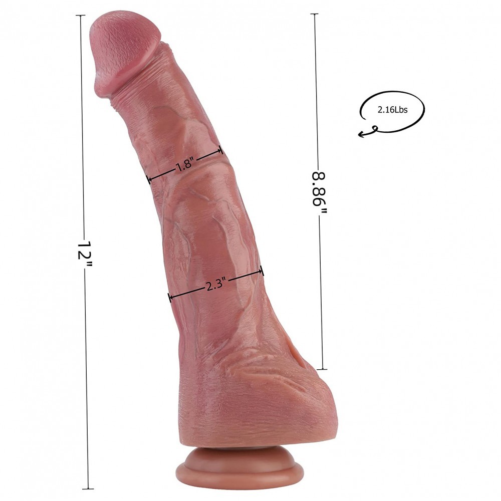 Hismith 12" Dual-Density Ultra Realistic Dildo mit Venen, 8.9 einführbare Länge