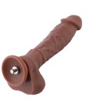 Dildo in silicone da 9,1" per macchina del sesso Hismith con connettore KlicLok, lunghezza inseribile di 7,5". Caffè