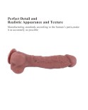 Dildo in silicone da 9,1" per macchina del sesso Hismith con connettore KlicLok, lunghezza inseribile di 7,5". Caffè