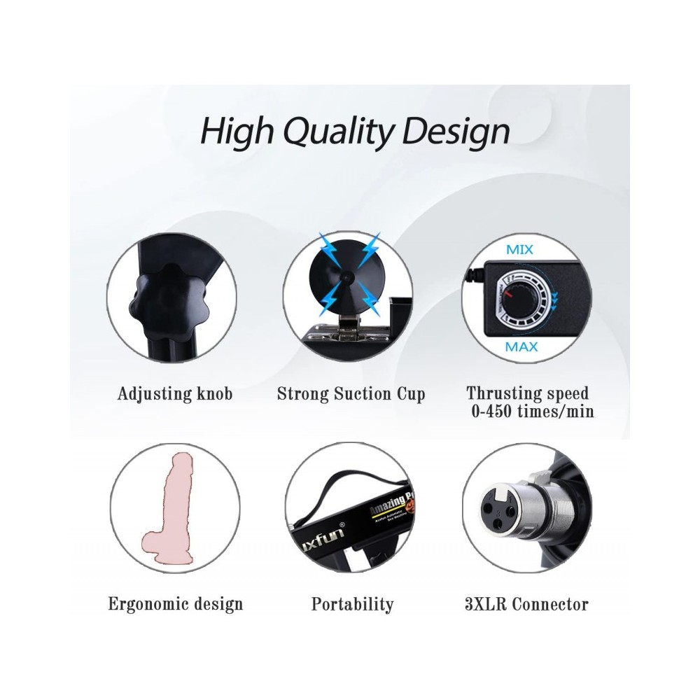 Hismith Basic automatiske parsex-maskine med to 3XLR-system-sexmaskinetilbehør