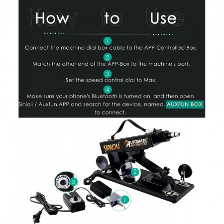 Sex Machine App Controlled Box Sex Toy, Remote Control, Upgraded Signal Receiving Box for Auxfun Basic Love Machine