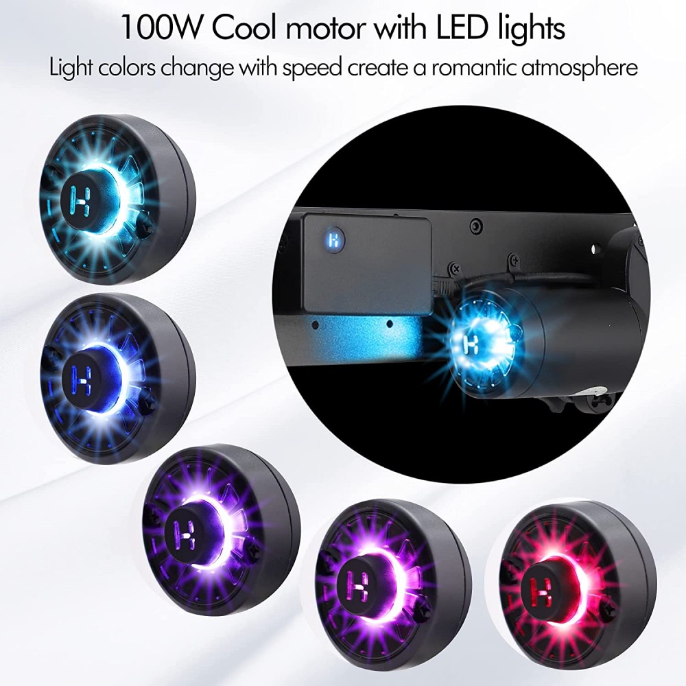 Hismith 100W Motor with LED Light, KlicLok System，digital display Control box + APP Control, EU Plug, Black