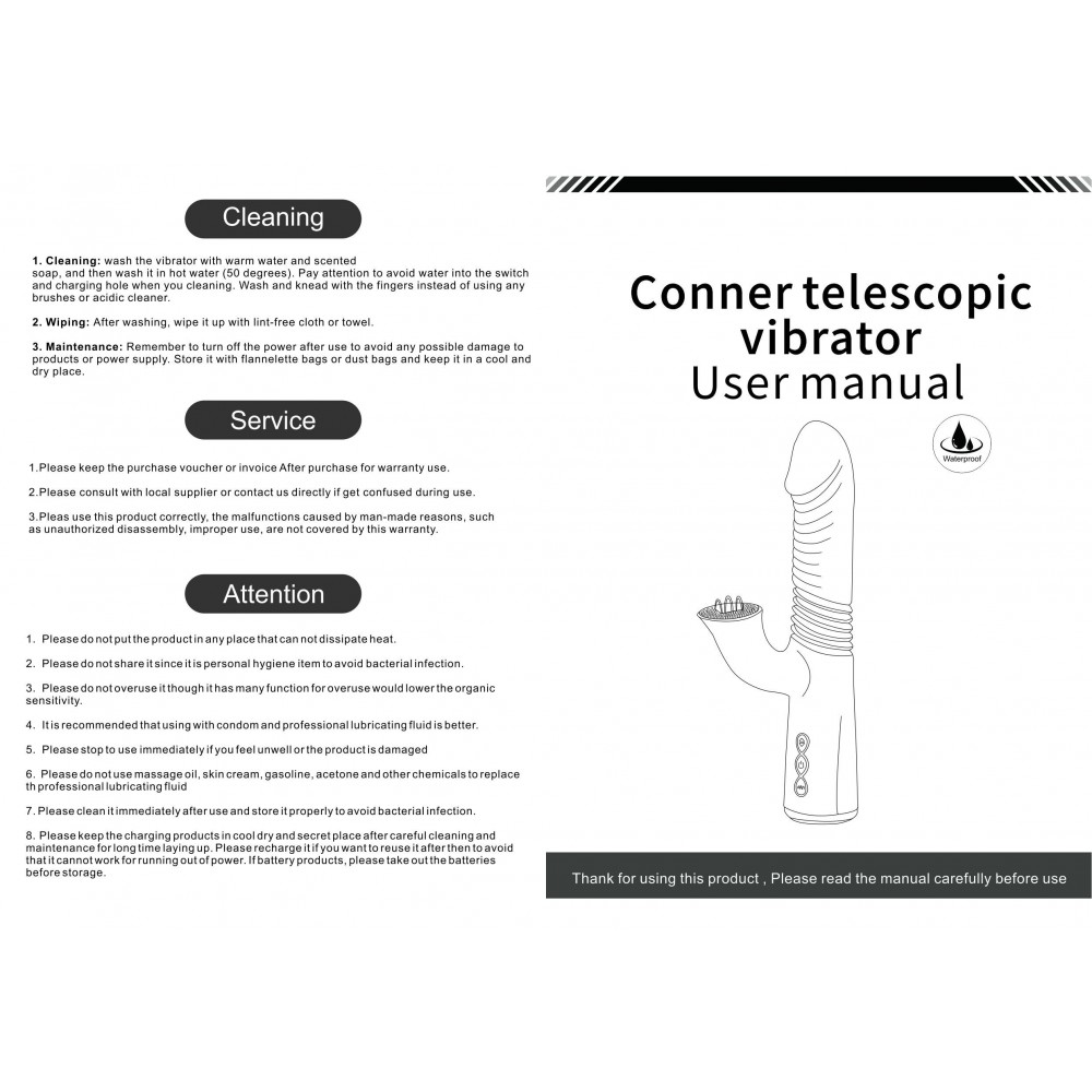 Hismith Conner vibrierender Teleskop-Vibrator, Vagina-Klitoris-Stimulation, Dildo-Massagegerät