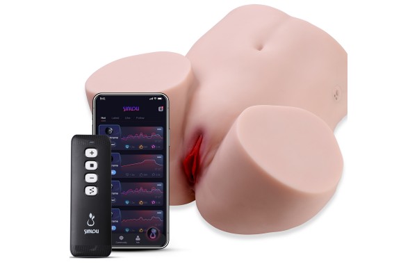Sinloli Sexspielzeug für Männer in realistischer Größe, intelligente APP-Fernbedienung mit 10 Stoß- und Vibrationsmodi