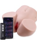 Sinloli realistisk størrelse mannlige sexleketøy, APP intelligent fjernkontroll med 10 skyve- og vibrasjonsmoduser