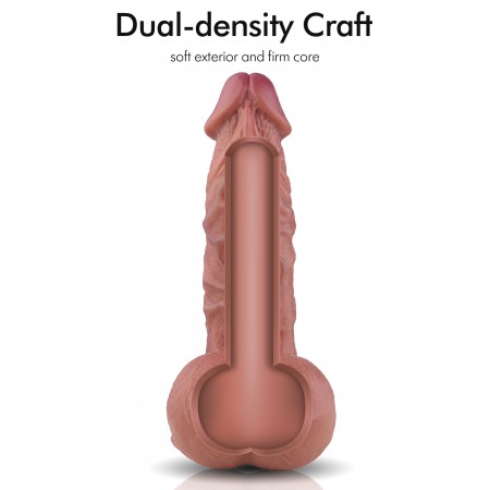 Hismith 31.49 cm Gigantic Dual-density Silicone Dildo, 23.11cm Insertable Length Dong with KlicLok System