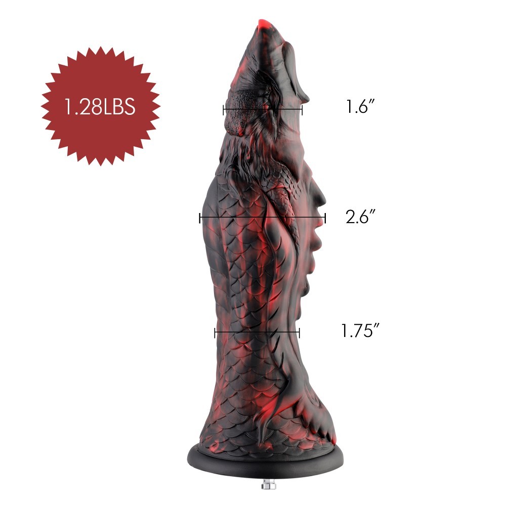 Hismith 25,90 cm Silikon-Dildo Evil Fisher mit KlicLok-System