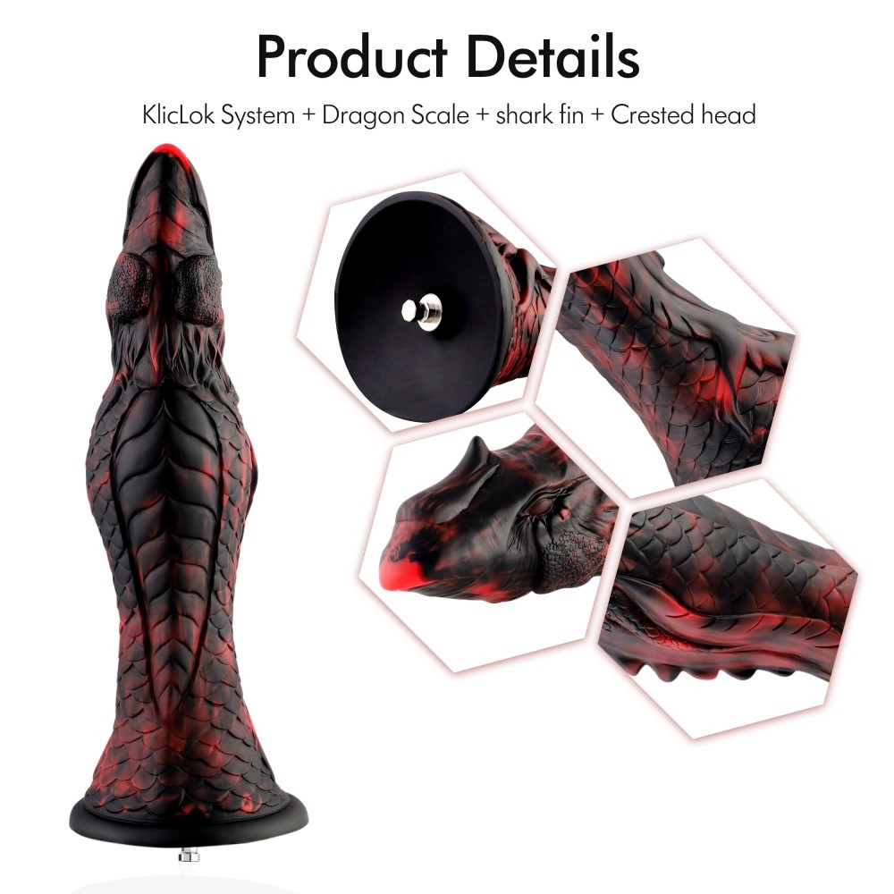 Hismith 25,90 cm Silikon-Dildo Evil Fisher mit KlicLok-System