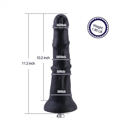 Hismith 9,54" glatt silikon hestedildo for Hismith Premium Sex Machine, med KlicLok System