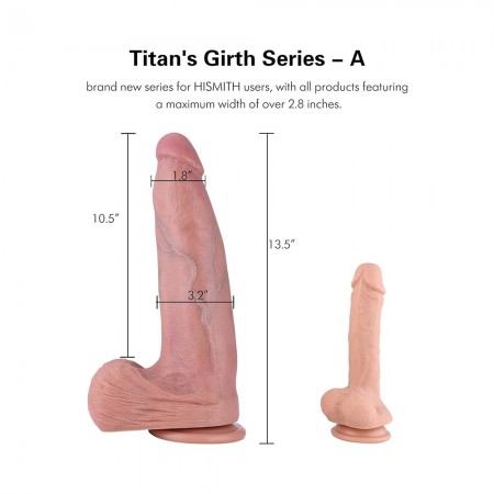 Hismith 34,29 cm Gigantisk Dual-Density Silikon Dildo Predi Med KlicLok System XXL Storlek