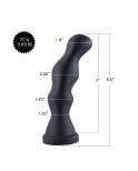 Dildo in silicone Hismith da 8,5 ", inseribile da 7", con dildo anale, nero