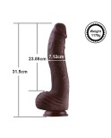 Wibrator PVC Hismith 31 cm, wkładka KlicLok o średnicy 25 cm wkładka 7.1 cm , kawa Wibrator PVC Hismith 31 cm, wkładka KlicLok o średnicy 25 cm wkładka 7.1 cm , kawa